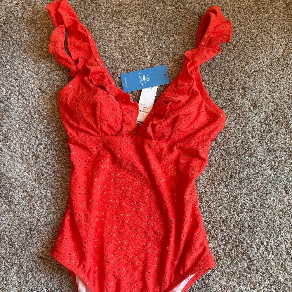 Women's Alegria Eyelet Ruffle One-Piece Swimsuit | Size XS | NWT